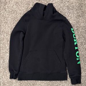 Burton Kids Black Hoodie with Bold Green Lettering